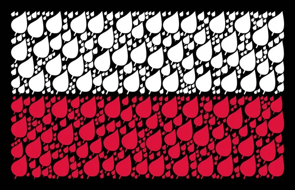 Flaga Polski mozaikę ikon liść roślina — Wektor stockowy