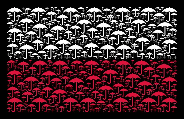 Polska flaga mozaikę ikon parasol — Wektor stockowy