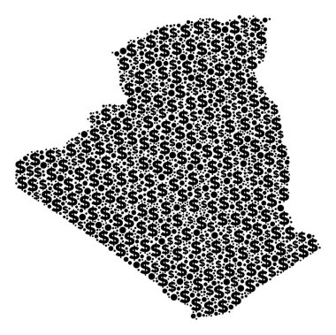 Cezayir harita GSYİH kompozisyon dolar ve daireler