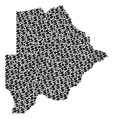 Botsvana Haritası GSYİH kompozisyon dolar ve daireler