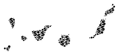 Dolar ve noktalar GSYİH kolaj canarinha İspanya Adaları Haritası