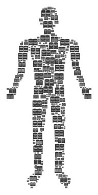 Açık kitap insan figürü