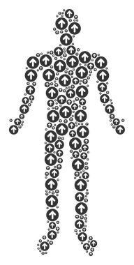 Yuvarlak ok adam şekil