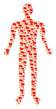 Dalgalanan bayrak insan figürü