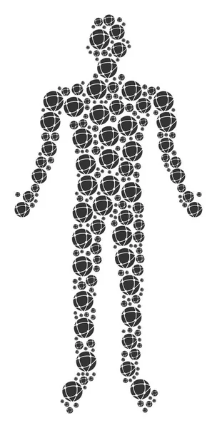 Network Man Figure — Stock Vector