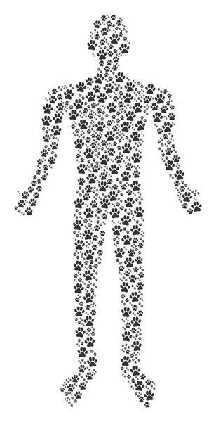 Paw Footprints Human Figure — Stock Vector