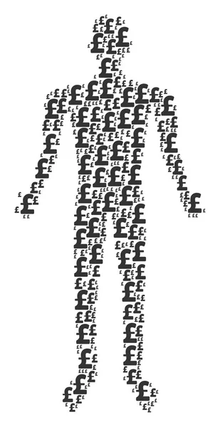 Libra esterlina figura humana — Vector de stock