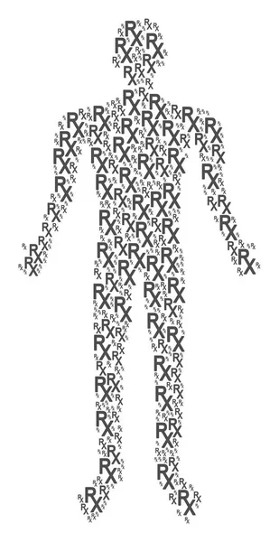 Σχήμα προσώπου ιατρικές σύμβολο RX — Διανυσματικό Αρχείο