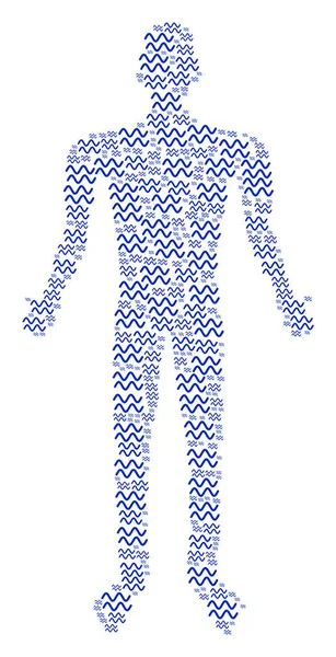 Sinusoïde Ondes Homme Figure — Image vectorielle