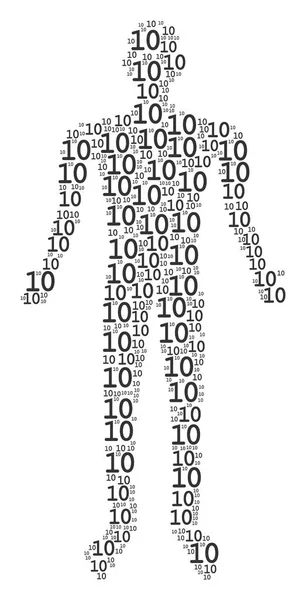 Figura humana de texto de diez dígitos — Vector de stock