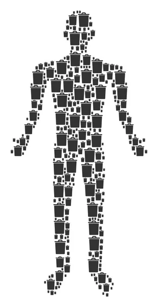Poubelle Figure personne — Image vectorielle