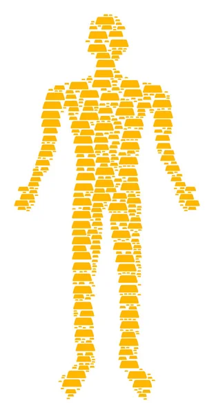 Treasure Brick Person Figure — Stock Vector