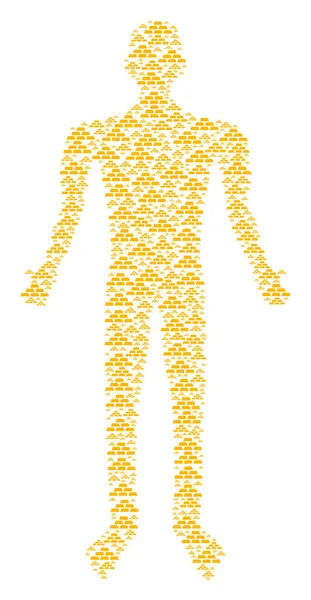 Treasure Bricks Man Figure — Stock Vector