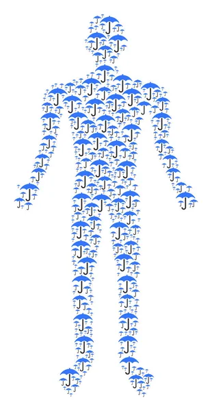 Umbrella Person Figure — Stock Vector