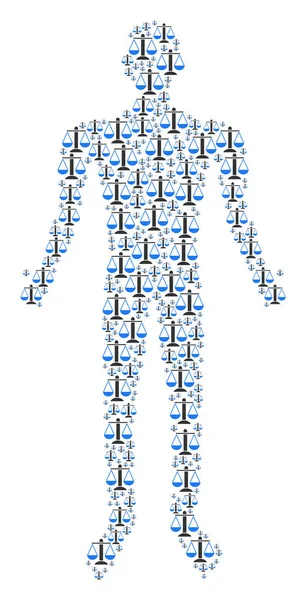 Weight Scales Man Figure — Stock Vector