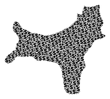 Christmas Adası Haritası GSYİH mozaik Doları ve noktalar