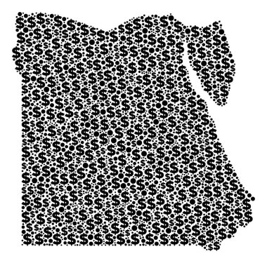 Dolar ve nokta Mısır harita GSYİH mozaiği