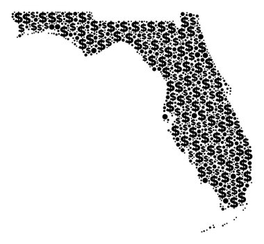 Dolar ve daireler Florida harita GSYİH bileşimi