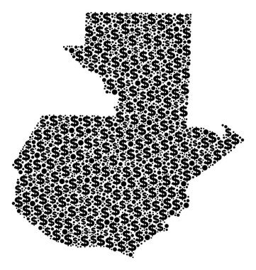 Guatemala Haritası GSYİH kompozisyon dolar ve noktalar