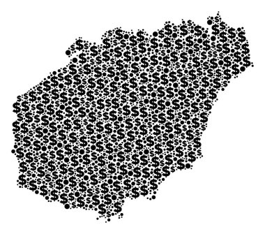 Dolar ve daireler Hainan Adası harita GSYİH mozaiği