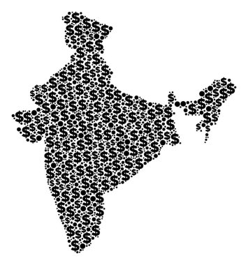 Dolar ve noktalar Hindistan harita GSYİH bileşimi