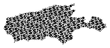 Kanguru Adası harita GSYİH kolaj dolar ve noktalar