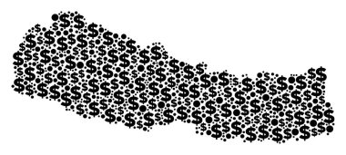 Dolar ve noktalar Nepal harita GSYİH bileşimi