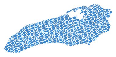 Ontario Gölü harita GSYİH kolaj dolar ve noktalar