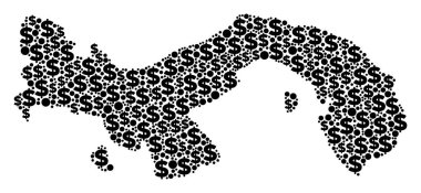 Panama harita GSYİH mozaik Doları ve daireler