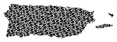 Porto Riko Haritası GSYİH kolaj dolar ve noktalar