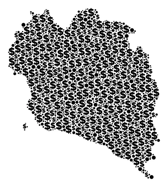 Koh Samui Tayland Adası harita GSYİH mozaik Doları ve noktalar