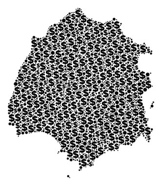 Thassos Yunan Adası harita GSYİH kolaj dolar ve noktalar