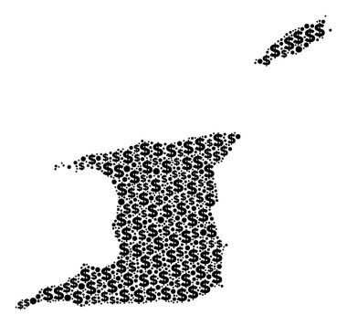 Trinidad ve Tobago Doları ve dairelerin GSYİH mozaik harita