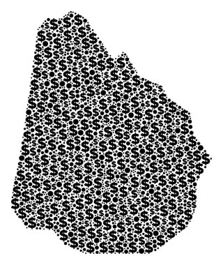 Uruguay Haritası GSYİH kolaj dolar ve noktalar