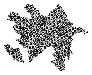 Dolar ve noktalar Azerbaycan harita GSYİH mozaiği