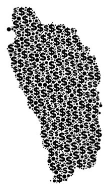 Dolar ve daireler Dominica Ada harita GSYİH mozaiği