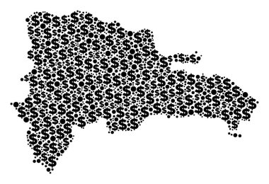 Dominik Cumhuriyeti harita GSYİH mozaik Doları ve noktalar