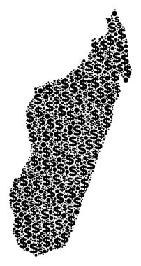 Madagaskar Adası harita GSYİH kolaj dolar ve noktalar