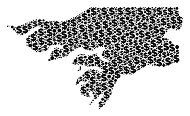 Gine-Bissau harita GSYİH kompozisyon dolar ve noktalar