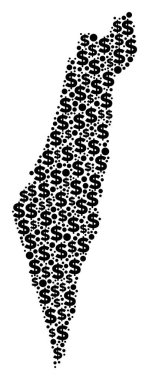 İsrail harita GSYİH kolaj dolar ve daireler