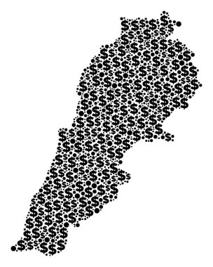 Lübnan harita GSYİH mozaik Doları ve daireler