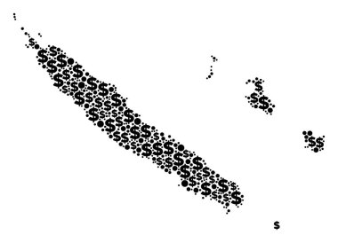 Yeni Kaledonya Adaları Doları ve dairelerin GSYİH mozaik harita