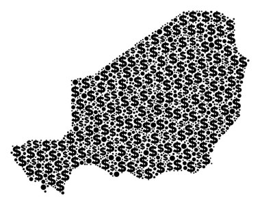 Dolar ve noktalar Nijer harita GSYİH bileşimi