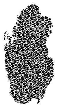 Dolar ve daireler Katar harita GSYİH mozaiği