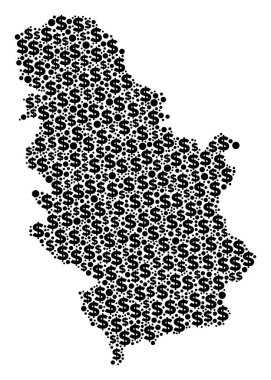 Sırbistan harita GSYİH kompozisyon dolar ve daireler