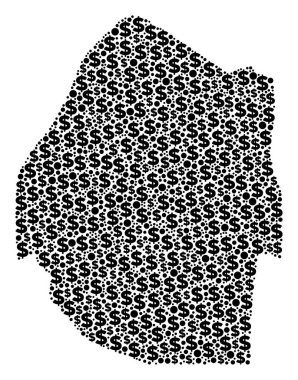 Svaziland Haritası GSYİH mozaik Doları ve noktalar