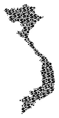 Dolar ve noktalar Vietnam harita GSYİH bileşimi