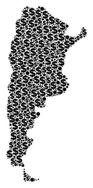 Arjantin harita GSYİH kolaj dolar ve noktalar