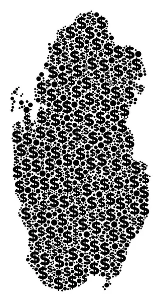 Dolar ve daireler Katar harita GSYİH mozaiği