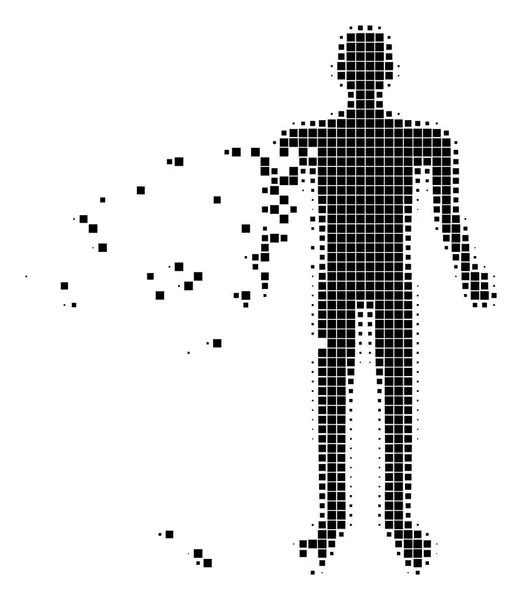 Ícone de pixel decomposto humano —  Vetores de Stock